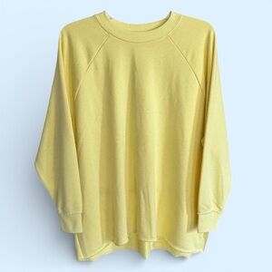 NWT Secret Treasures Yellow Top Size XS soft relaxed fit french terry fabric